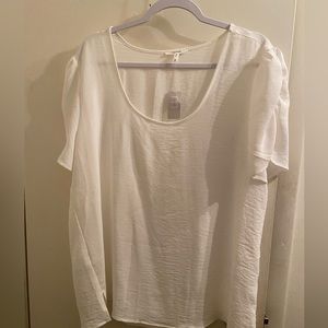 New with tags. Maurices Extra large white blouse. Ruched sleeves